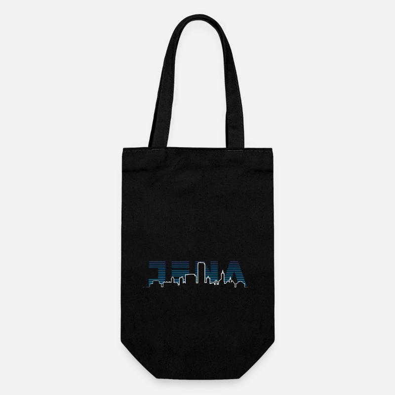 Jena Silhouette Skyline - Geschenkbeutel für Flaschen - Schwarz