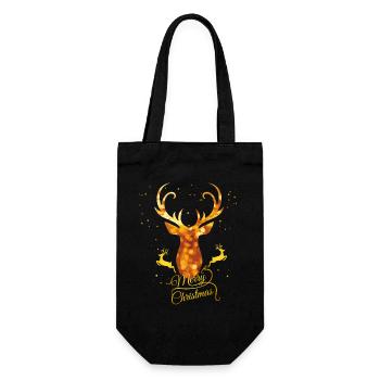 deer gold christmas Xmas apresski glamour antlers - Gift Bag for Bottles - black - Front
