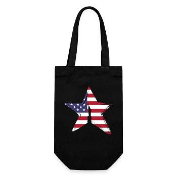 star america, freedom flag usa star freiheitsst - Gift Bag for Bottles - black - Front