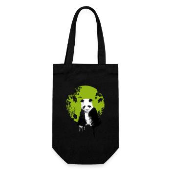 panda world, earth, watercolor, painting color extend u - Gift Bag for Bottles - black - Front