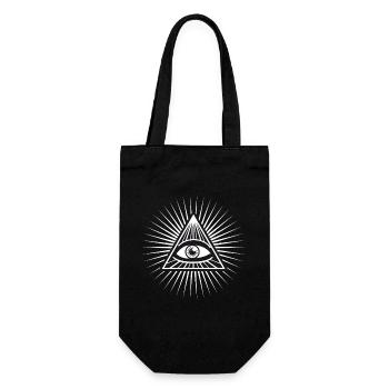 illuminati sehendes Auge erleuchtet fun cool love - Geschenkbeutel für Flaschen - Schwarz - Vorne