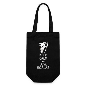 koala keep calm Love Koalas Bär Baum nap Nerd geek - Geschenkbeutel für Flaschen - Schwarz - Vorne