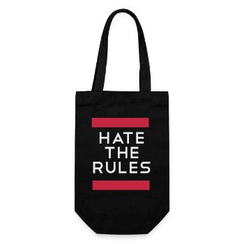 Hate the rules - disobey rules - Gift Bag for Bottles - black - Front