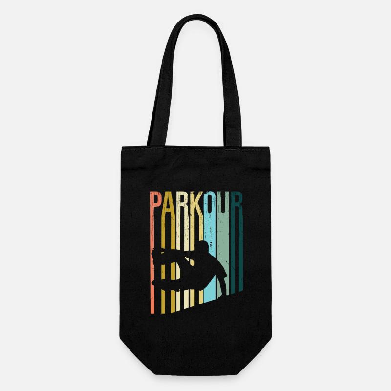 Parkour Retro - Geschenkbeutel für Flaschen - Schwarz