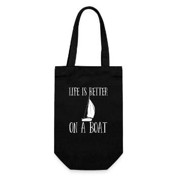 Sailing Life Is Better On A Boat - Gift Bag for Bottles - black - Front