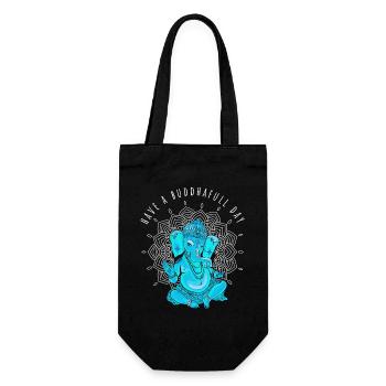 buddha ganesha yoga namaste elefant meditation om - Geschenkbeutel für Flaschen - Schwarz - Vorne