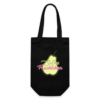 Obst Früchte Geschenkidee Früchte Funsprüche Obst - Geschenkbeutel für Flaschen - Schwarz - Vorne