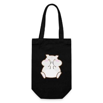 funny animals child motifs hamster eats nuts - Gift Bag for Bottles - black - Front