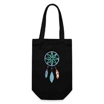 Boho Traumfänger Azurblüten schmuck - Geschenkbeutel für Flaschen - Schwarz - Vorne