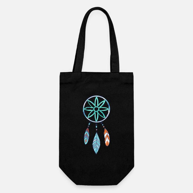 Boho Traumfänger Azurblüten schmuck - Geschenkbeutel für Flaschen - Schwarz