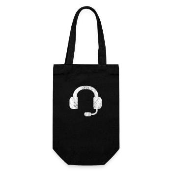 Headset / Kopfhörer / DJ / Gamer - Geschenkbeutel für Flaschen - Schwarz - Vorne