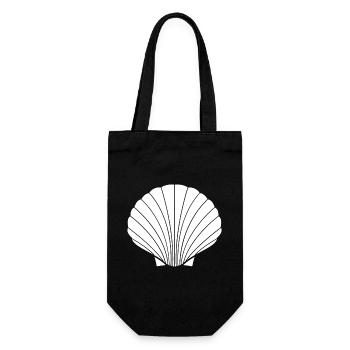 Nautik Design T-Shirt Muschel klassisch - Geschenkbeutel für Flaschen - Schwarz - Vorne