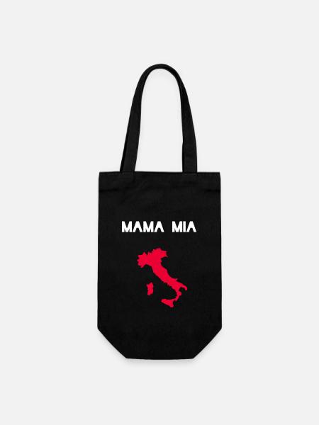 Mamma Mia Mama Mia Italy Shirt - Gift Bag for Bottles - black