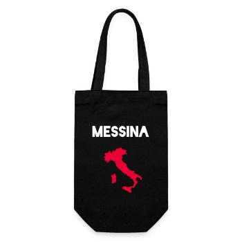 Chemise de Sicile Italie du détroit de Messine - Sac à bouteille - noir - Devant