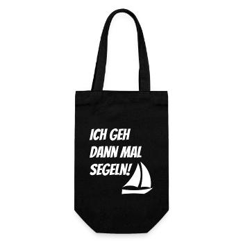 Segel T-Shirt Ich geh dann mal Segeln Nautik - Geschenkbeutel für Flaschen - Schwarz - Vorne