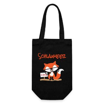 Children's motif: Schlaumeier Fuchs - Gift Bag for Bottles - black - Front