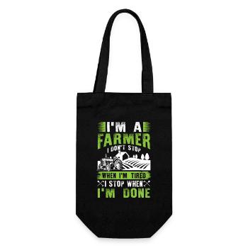 Je suis agriculteur, je ne m’arrête pas quand je suis fatigué - Sac à bouteille - noir - Devant