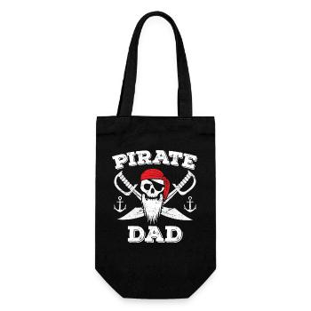 Piratenvater - Geschenkbeutel für Flaschen - Schwarz - Vorne