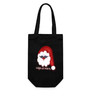 Christmas - cooler Weihnachtsmann - Geschenkbeutel für Flaschen - Schwarz - Vorne