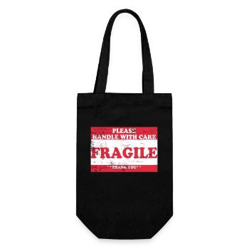 Handle With Care / Valuable Content / Mindfulness - Gift Bag for Bottles - black - Front