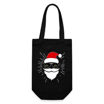 Santa Claus with glasses - Gift Bag for Bottles - black - Front