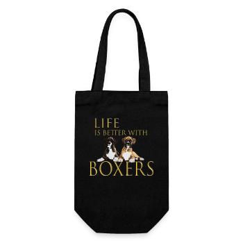 Boxer Dog Life Is Better With Boxers - Gift Bag for Bottles - black - Front