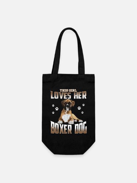 Boxer Dog Womens Cette fille aime son chien boxer - Sac à bouteille - noir