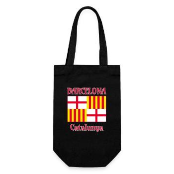 Barcelona flag in red white and yellow - Geschenkbeutel für Flaschen - Schwarz - Vorne