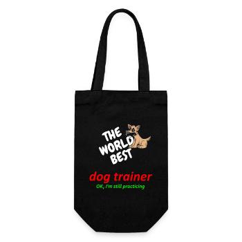 Weltbester Hundetrainer - Hundetraining - in Übung - Geschenkbeutel für Flaschen - Schwarz - Vorne