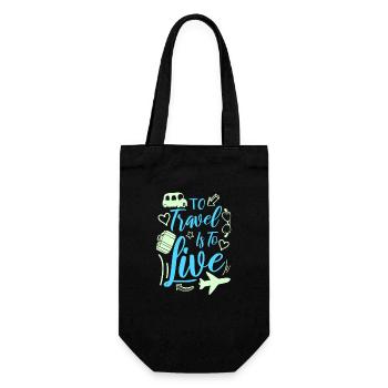 to travel - Gift Bag for Bottles - black - Front