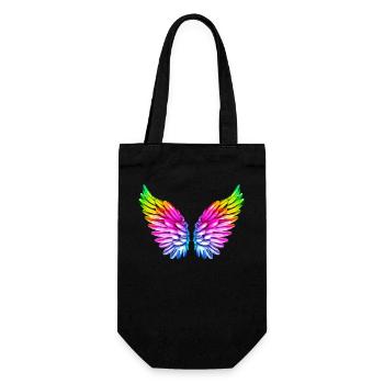 LGBT Angel Wings Angel Wings Colorful Rainbow - Gift Bag for Bottles - black - Front