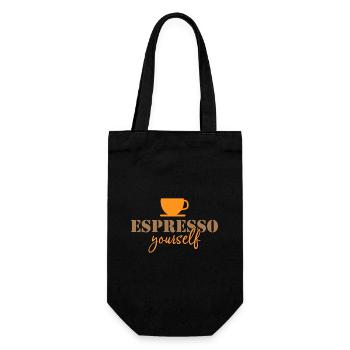 Espresso dich selbst - Geschenkbeutel für Flaschen - Schwarz - Vorne
