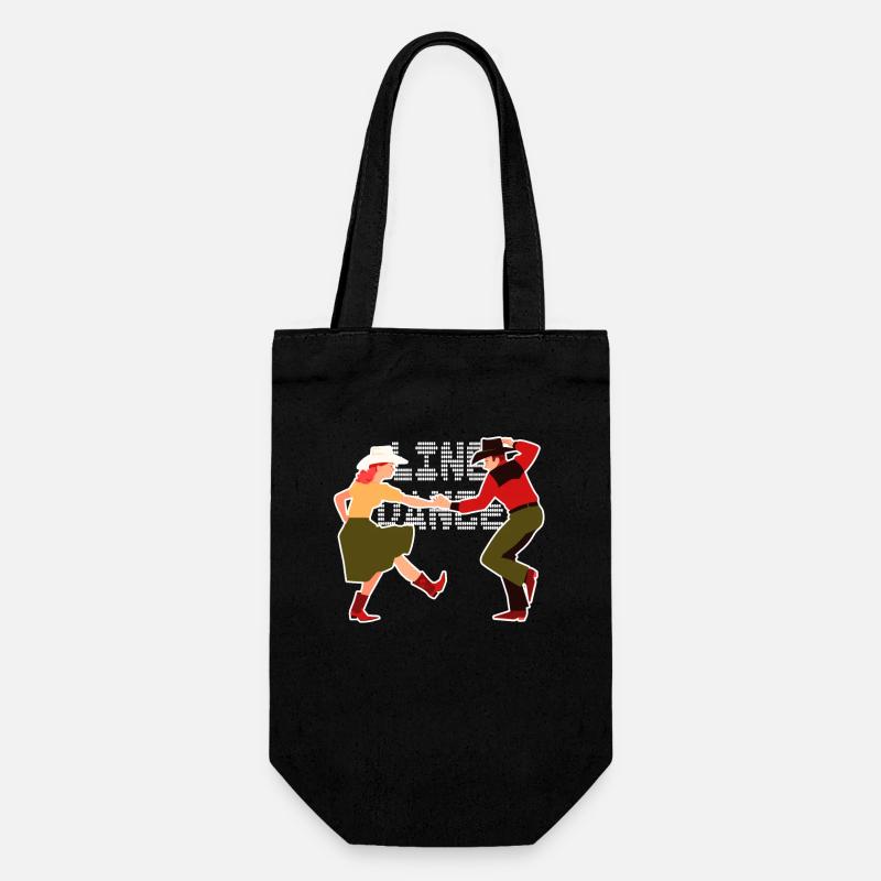 Line Dance - Gift Bag for Bottles - black