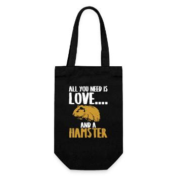 Loving and hamster motif - Gift Bag for Bottles - black - Front
