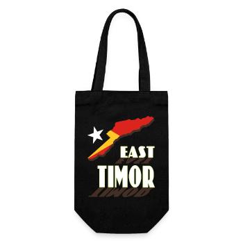 Carte du Timor oriental avec lettrage dynamique - Sac à bouteille - noir - Devant