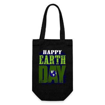 HAPPY EARTH DAY Conception motivante - Sac à bouteille - noir - Devant