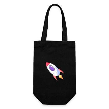 Space Rocket Pop Comic - Gift Bag for Bottles - black - Front