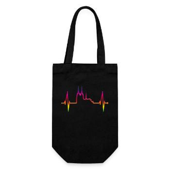 Köln Herzschlag Skyline Kölner Dom LGBT Regenbogen - Geschenkbeutel für Flaschen - Schwarz - Vorne