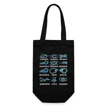 Homme T-shirt 12 noeuds bateau voile capitaine - Sac à bouteille - noir - Devant