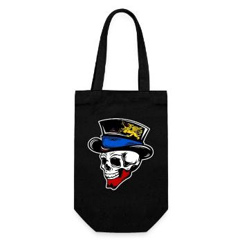 Totenkopf Rostock - Geschenkbeutel für Flaschen - Schwarz - Vorne