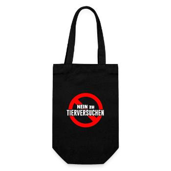 No to animal testing - Gift Bag for Bottles - black - Front