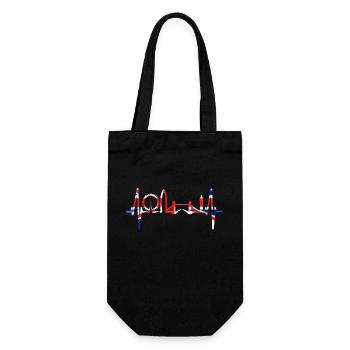 London Herzschlag Skyline England Herz Union Jack - Geschenkbeutel für Flaschen - Schwarz - Vorne