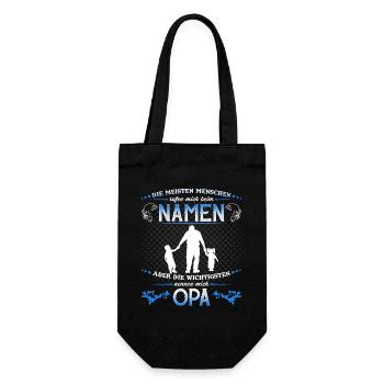 Grandpa Grandchild T-Shirt The most important things call me OPA - Gift Bag for Bottles - black - Front