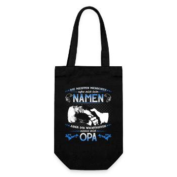 Grandpa Grandchild T-Shirt The most important things call me OPA - Gift Bag for Bottles - black - Front