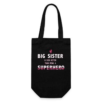 Schwester - Geschenkbeutel für Flaschen - Schwarz - Vorne