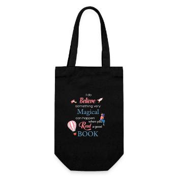 I believe that something very magical happens ... - Gift Bag for Bottles - black - Front