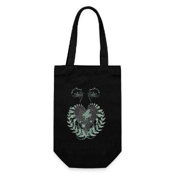 Elegant heart with piano and key on background - Gift Bag for Bottles - black - Front