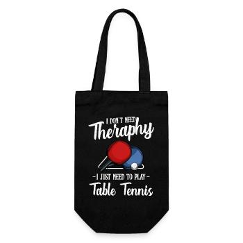 Tischtennis Therapie Shirt - Geschenkbeutel für Flaschen - Schwarz - Vorne