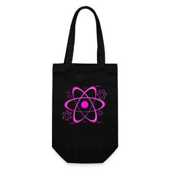 Impression du symbole de l’atome rose - Sac à bouteille - noir - Devant