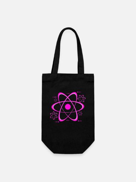 Pinkes Atomsymbol Print - Geschenkbeutel für Flaschen - Schwarz